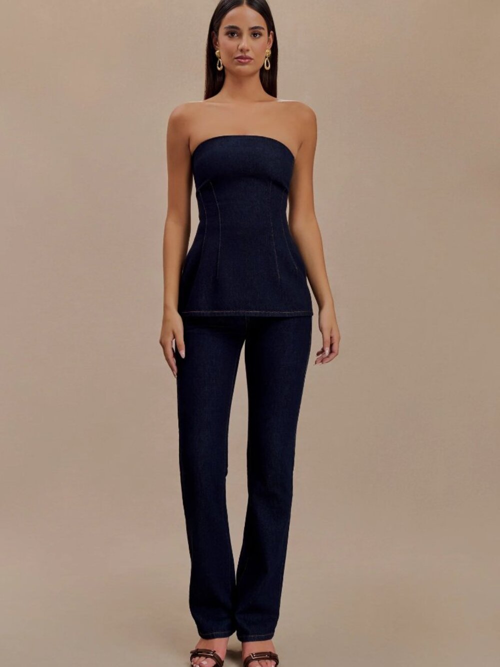Meshki Two-Piece Denim Set - Jericho Straight Leg Jeans - Indigo Blue